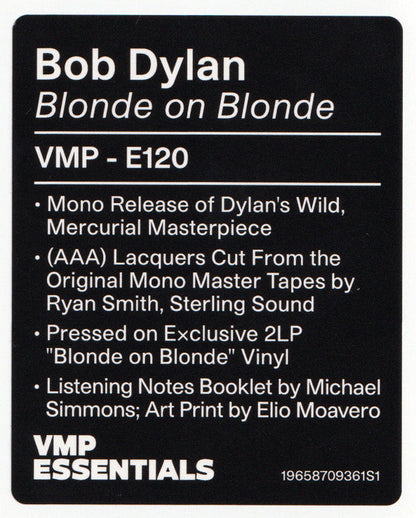 Bob Dylan - Blonde On Blonde (VMP | CLEAR BLONDE VINYL) | Mint (M) Mint (M)-