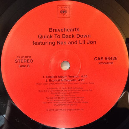 Bravehearts - Quick To Back Down | Near Mint (NM) Generic-