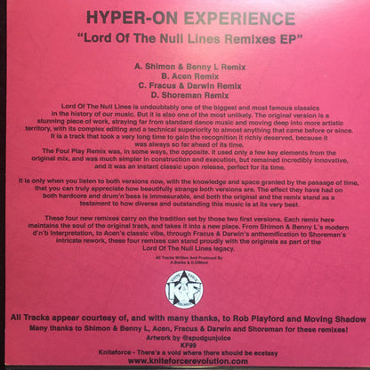 Hyper On Experience - Lord Of The Null Lines Remixes EP | Mint (M) Mint (M)-