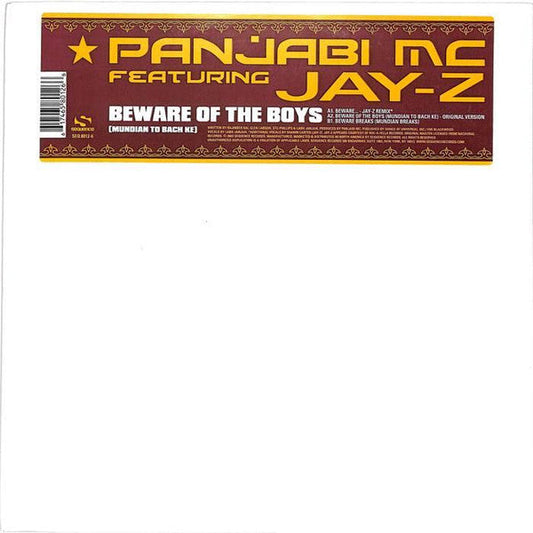 PANJABI MC - Beware Of The Boys (Mundian To Bach Ke)(VINYL 12" SINGLE SEQUENCE SEQ 8012-6 2003) | Excellent (EX) Near Mint (NM)-