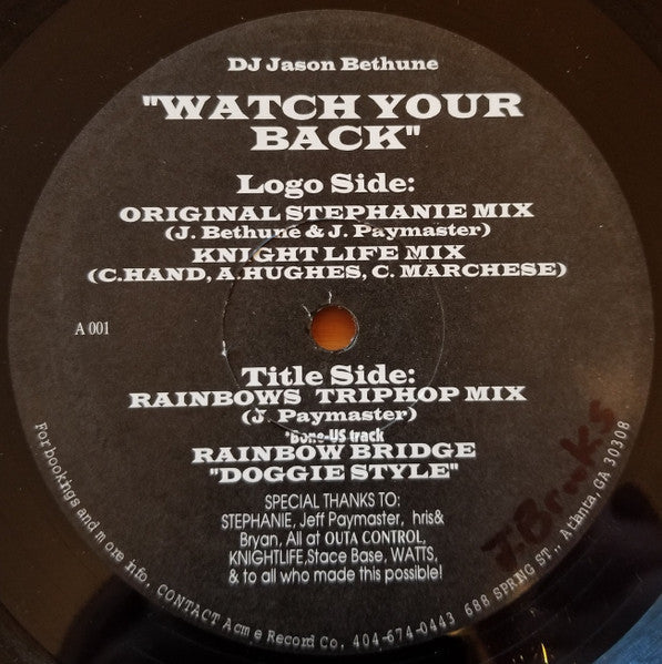 DJ Jason Bethune - Watch Your Back (VINYL) | Excellent (EX) Generic-