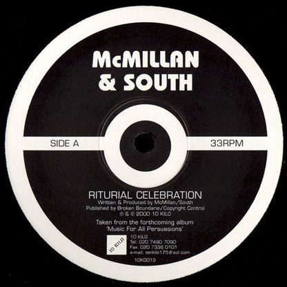 McMillan & South - Riturial Celebration (VINYL 12" 10 KILO 10KG013 2000) | USED Near Mint- (NM-) Generic-