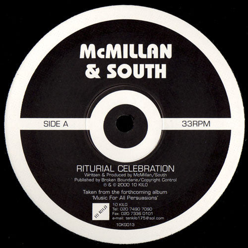 McMillan & South - Riturial Celebration (VINYL 12" 10 KILO 10KG013 2000) | USED Near Mint- (NM-) Generic-