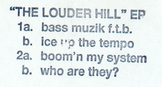 The Miami Bass Labs - The Louder Hill E.P. (12" VINYL) | Near Mint (NM or M-) Generic-