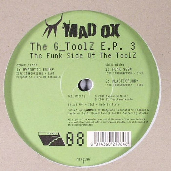 Madox - The G_ToolZ E.P. 3 The Funk Side Of The ToolZ | Near Mint (NM) Near Mint (NM)-