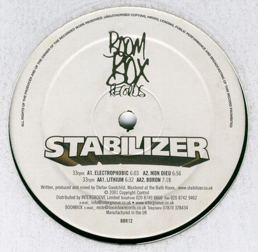 Stabilizer - Electrophobic (12" VINYL) | Very Good Plus (VG+) Generic-