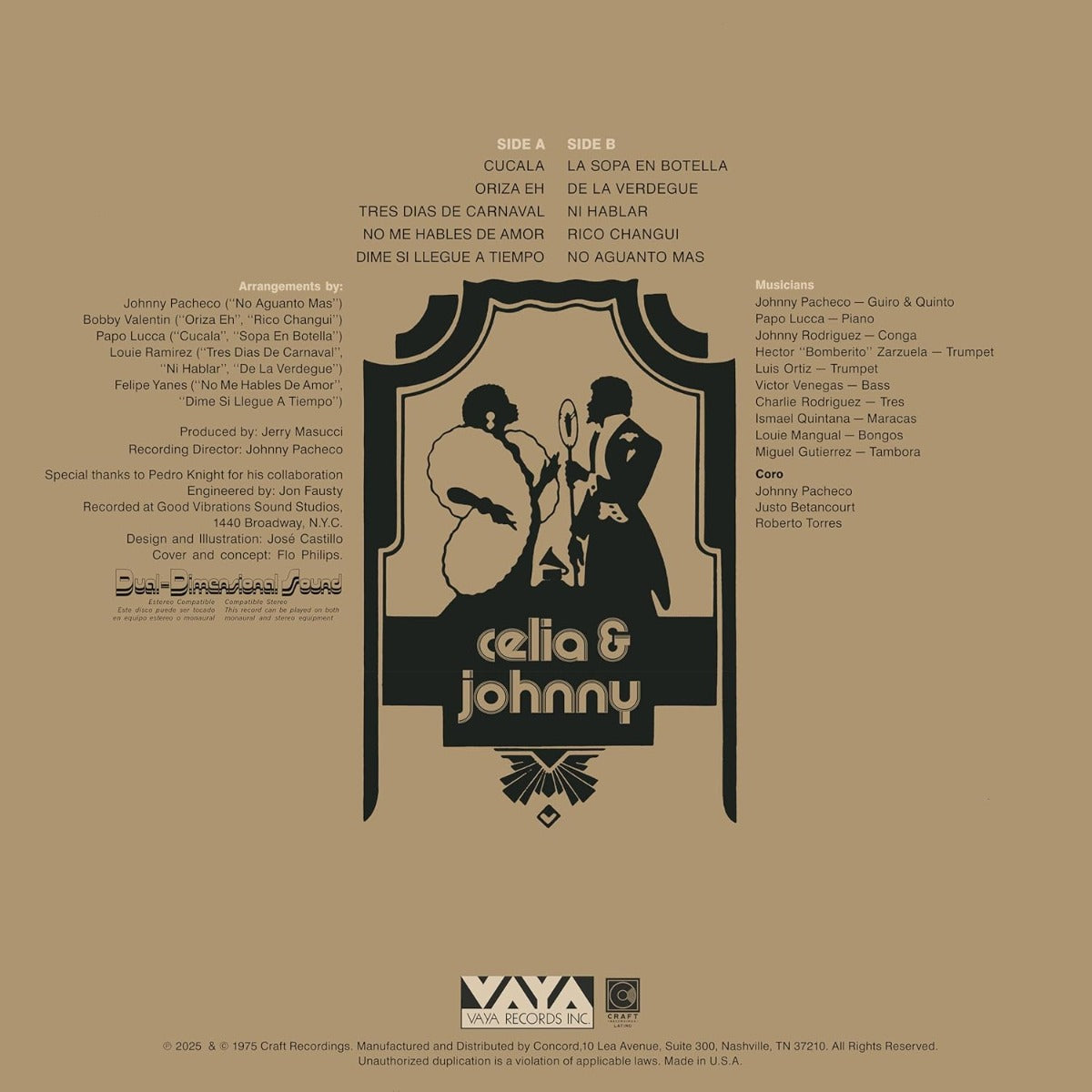 Celia Cruz & Johnny Pacheco - Tremendo Cache' (Anniversary Edition 180g VINYL) | Mint (M) Mint (M)-
