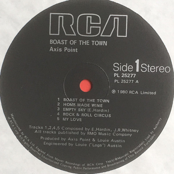 Charlie Whitney ∙ Eddie Hardin ∙ Charlie McCracken - Boast Of The Town | Near Mint (NM) Near Mint (NM)-
