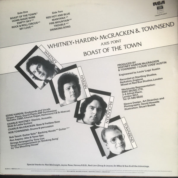 Charlie Whitney ∙ Eddie Hardin ∙ Charlie McCracken - Boast Of The Town | Near Mint (NM) Near Mint (NM)-