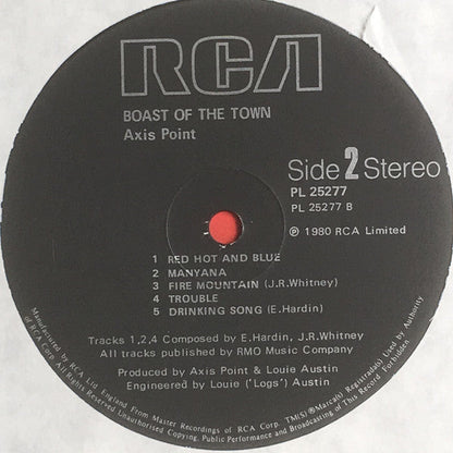 Charlie Whitney ∙ Eddie Hardin ∙ Charlie McCracken - Boast Of The Town | Near Mint (NM) Near Mint (NM)-