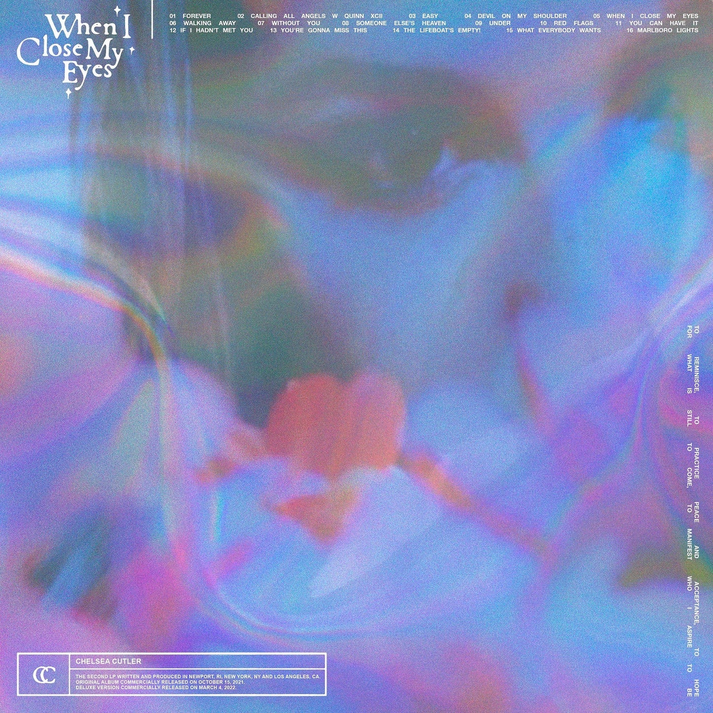Chelsea Cutler - When I Close My Eyes [Deluxe Clear 2 LP] | Mint (M) Mint (M)-