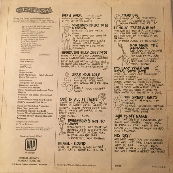 Jack Miffleton - Even A Worm: Songs for Childrens Celebrations Ages 2 to 10 | Near Mint (NM) Near Mint (NM)-