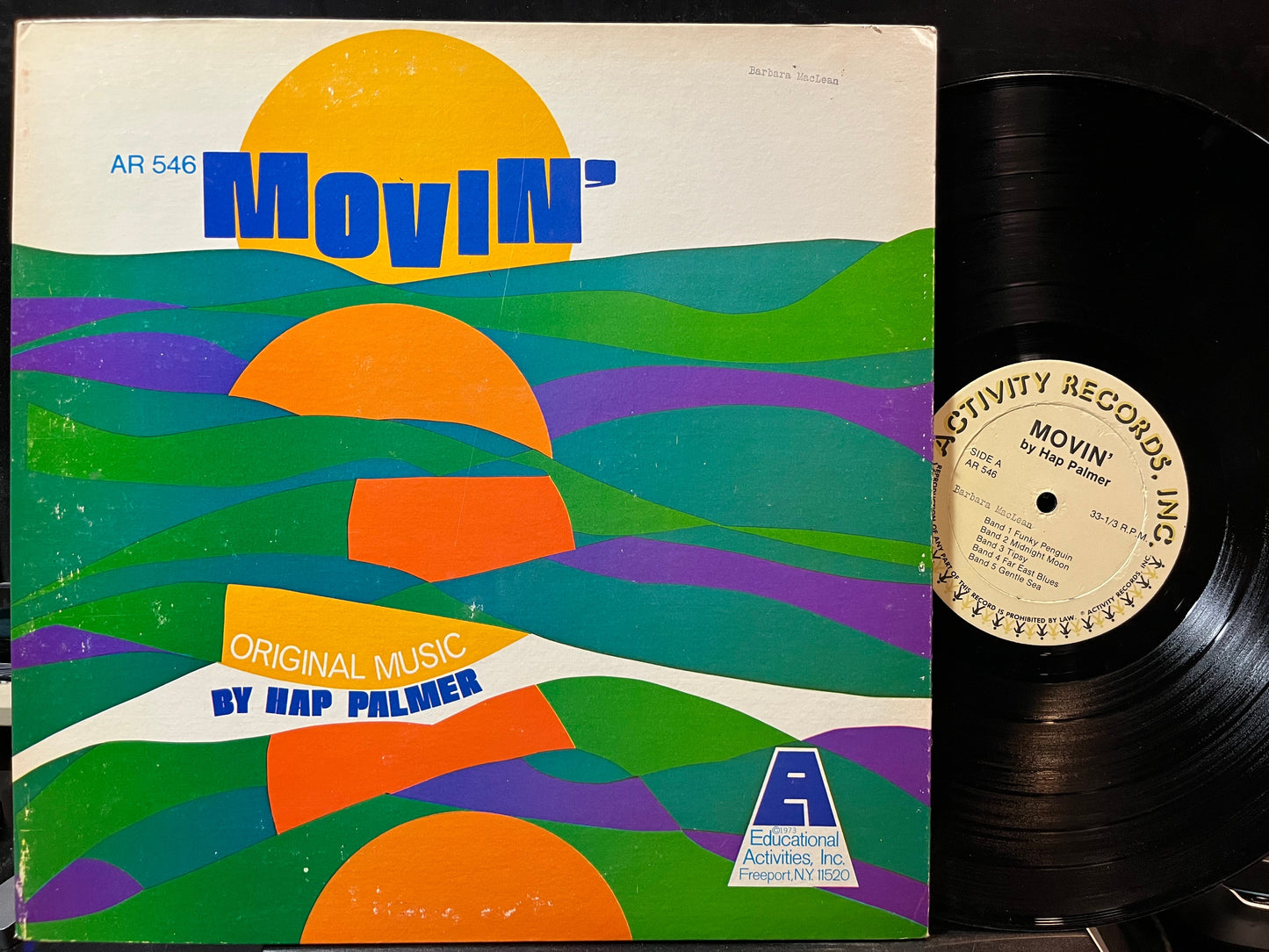Hap Palmer - Movin' (VINYL LP INC. AR 546) | USED Near Mint (NM or M-) Excellent (EX)-