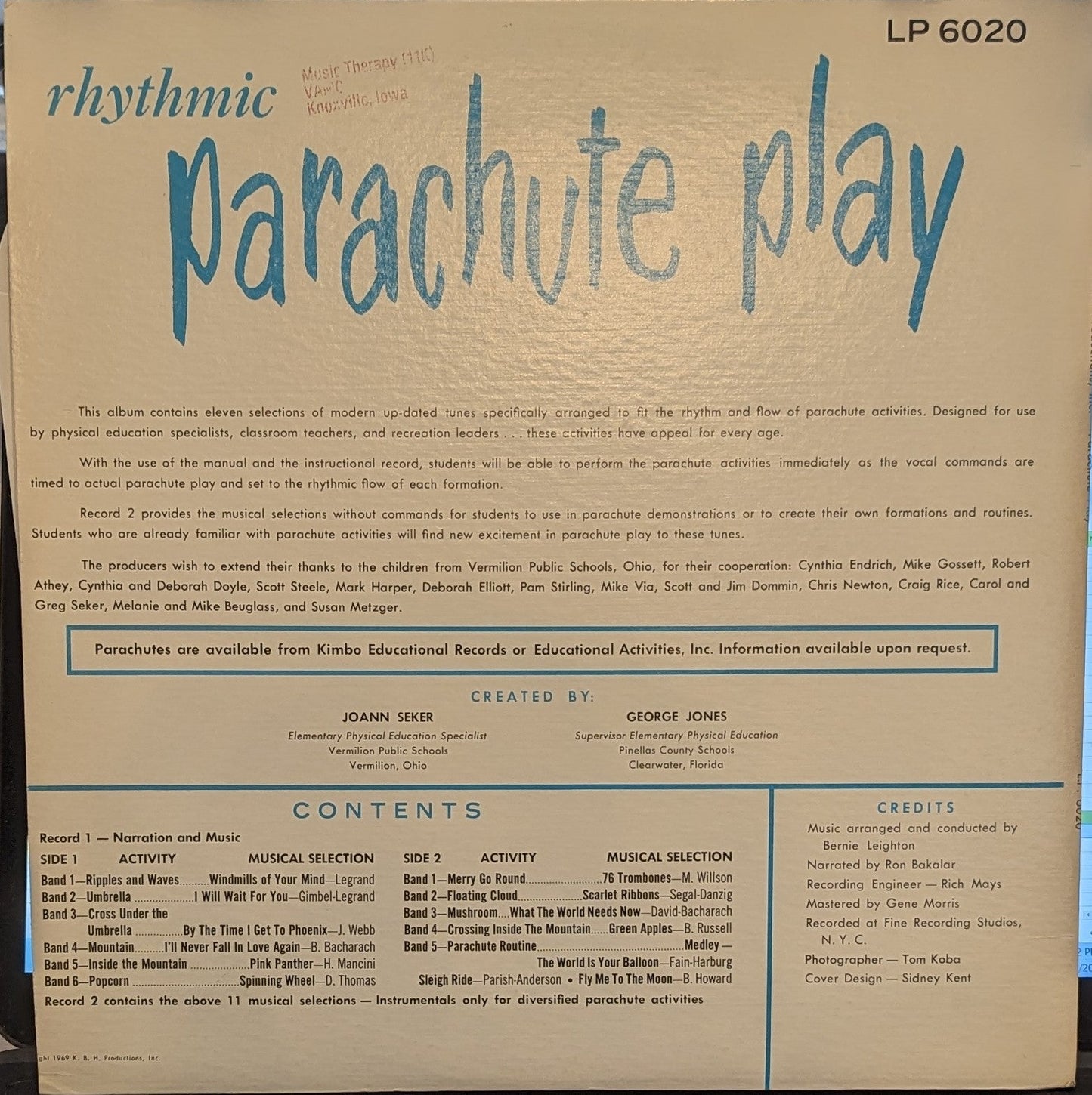 JoAnn Seker - Rhythmic Parachute Play | Near Mint (NM) Excellent (EX)-