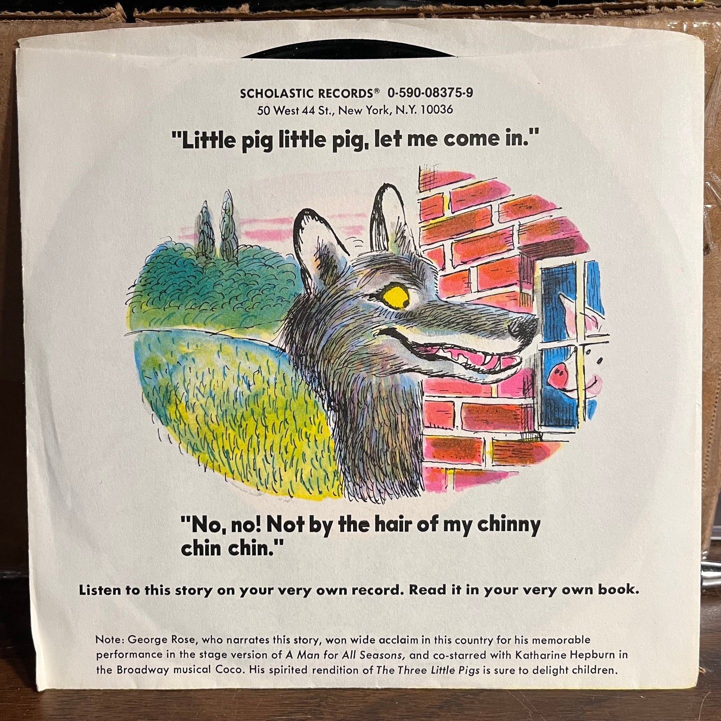 Paul Galdone - The Three Little Pigs 7" | Near Mint (NM) Near Mint (NM)-