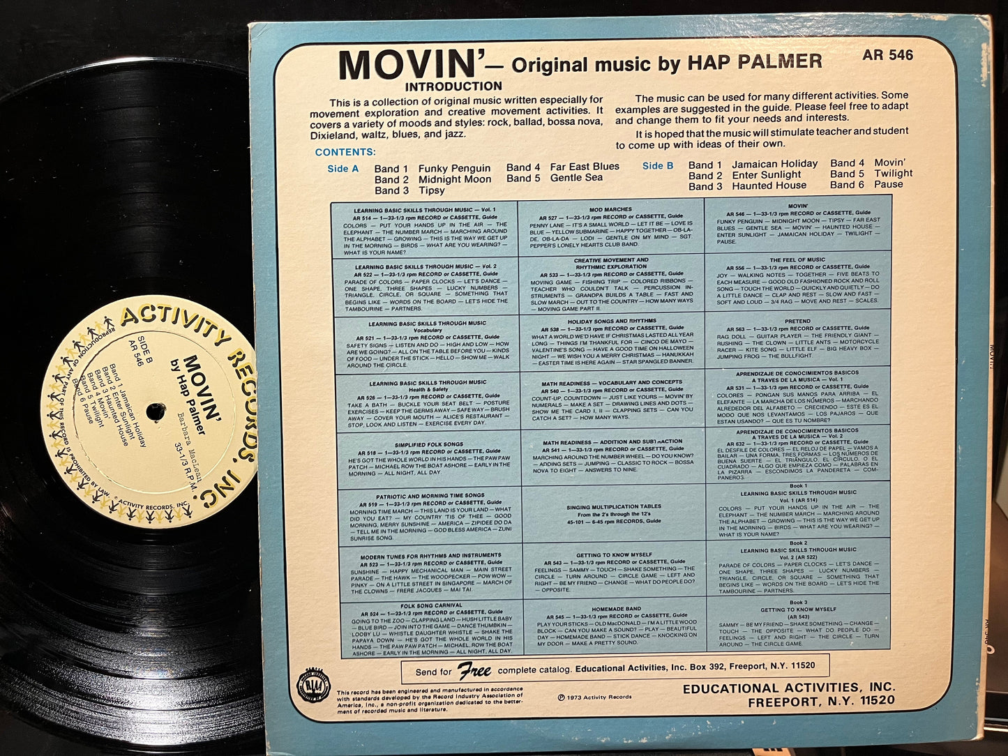 Hap Palmer - Movin' (VINYL LP INC. AR 546) | USED Near Mint (NM or M-) Excellent (EX)-