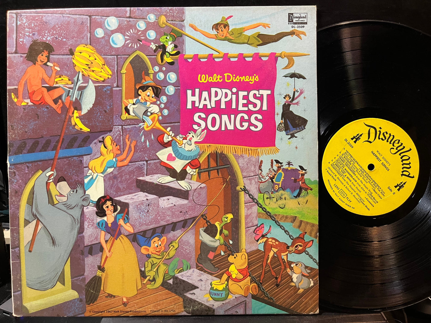 Various - Walt Disney's Happiest Songs (VINYL LP DISNEYLAND DL-3509 1967) | USED Very Good Plus (VG+) Near Mint (NM)-