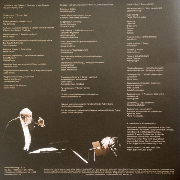 Henryk Górecki - Symphony No. 3 (Symphony Of Sorrowful Songs) Op. 36 | Mint (M) Mint (M)-