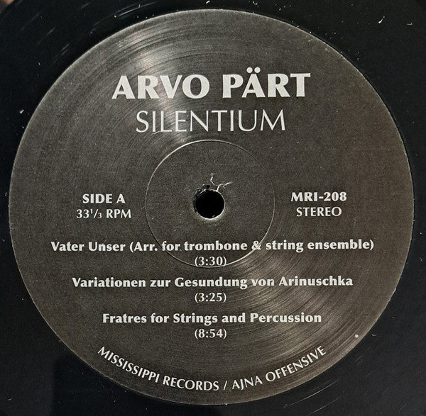 Arvo Pärt - Silentium (VINYL) | Mint (M) Mint (M)-