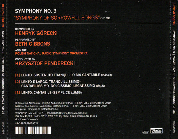 Henryk Górecki - Symphony No. 3 (Symphony Of Sorrowful Songs) Op. 36 (CD) | Mint (M) Mint (M)-