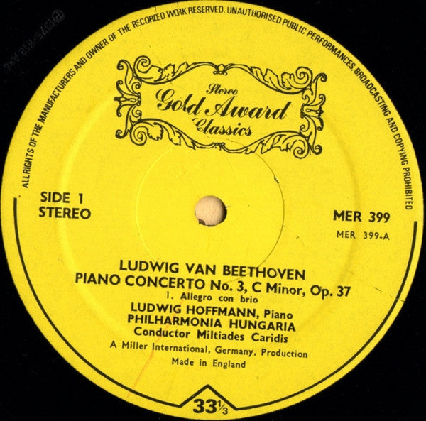 Piano Concerto No.3 - Opus 37 In C Minor | Mint (M) Near Mint (NM)-