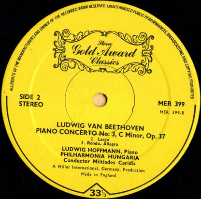Piano Concerto No.3 - Opus 37 In C Minor | Mint (M) Near Mint (NM)-