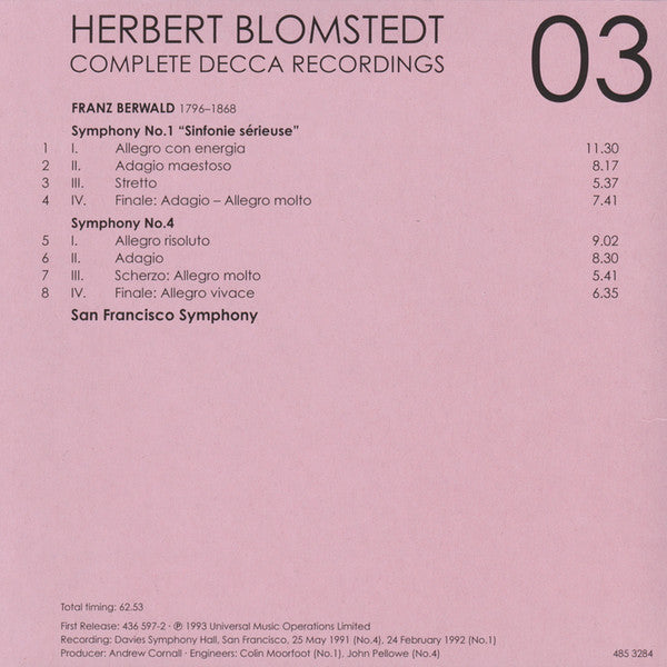 Herbert Blomstedt - Complete Decca Recordings (CD BOX SET) |-