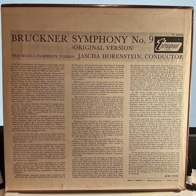 Symphony No. 9 (Original Version) (VINYL) | Mint (M) Mint (M)-