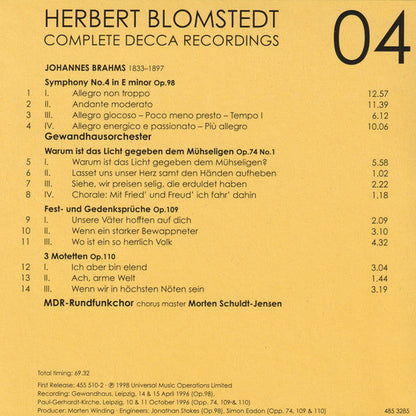 Herbert Blomstedt - Complete Decca Recordings (CD BOX SET) |-