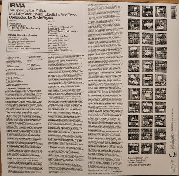 Tom Phillips (3) - Irma (VINYL) | Mint (M) Mint (M)-
