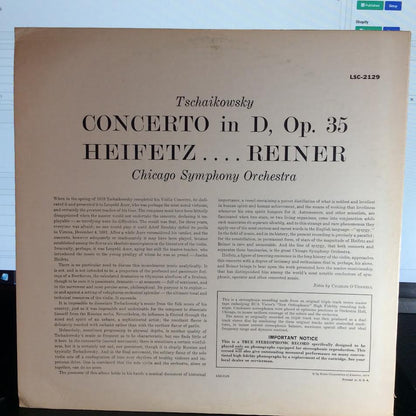 Pyotr Ilyich Tchaikovsky - Violin Concerto (VINYL LP RCA Victor Red Seal ‎LSC-2129) | USED Excellent+ (EX+) Excellent+ (EX+)-