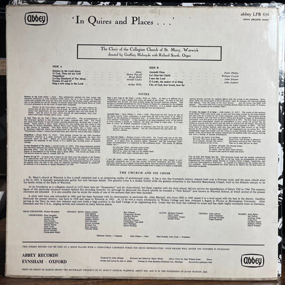 Choir of the Collegiate Church of St. Mary of Warw - 'In Quires And Places...' (VINYL) | Excellent+ (EX+) Near Mint- (NM-)-