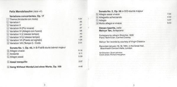 Felix Mendelssohn-Bartholdy - Works For Cello And Piano, Complete (CD) | Excellent+ (EX+) Near Mint (NM)-