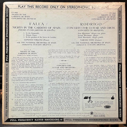 Manuel de Falla - Nights In The Gardens Of Spain / Concerto For Guitar And Orchestra (VINYL) | Excellent+ (EX+) Excellent (EX)-