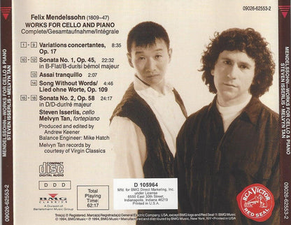 Felix Mendelssohn-Bartholdy - Works For Cello And Piano, Complete (CD) | Excellent+ (EX+) Near Mint (NM)-