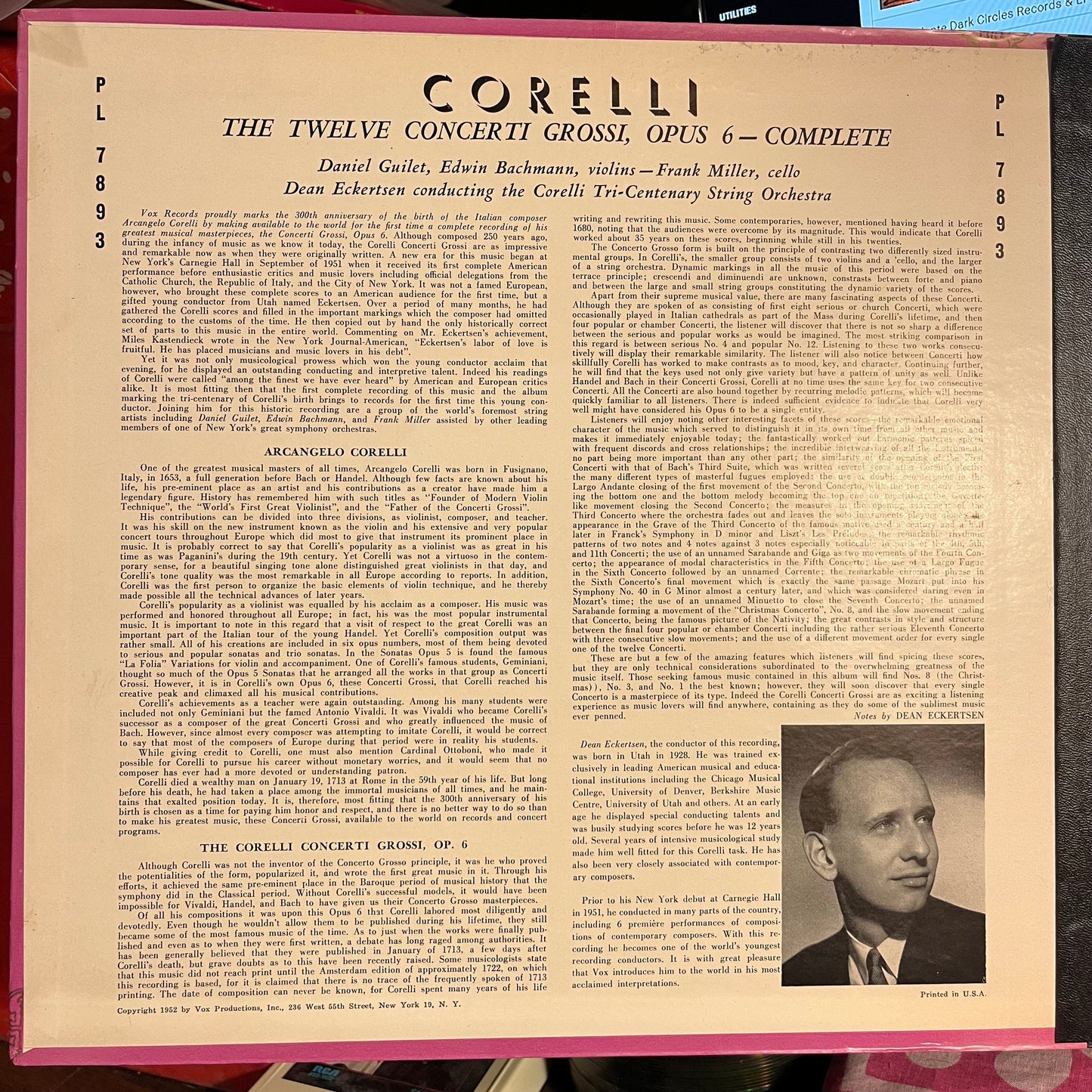 The Corelli Tri-Centenary String Orchestra - The Twelve Concerti Grossi, Opus 6 (Complete) | Excellent (EX) Excellent (EX)-