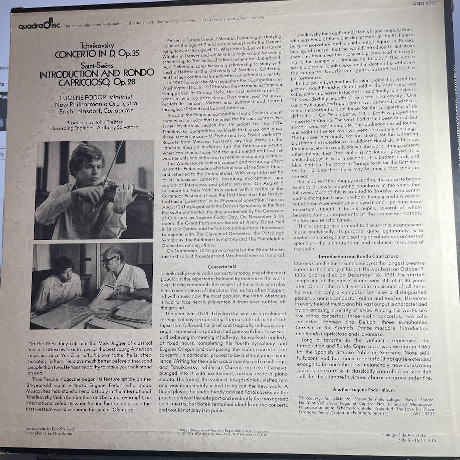 Pyotr Ilyich Tchaikovsky - Violin Concerto / Introduction And Rondo Capriccioso (VINYL) | Excellent+ (EX+) Excellent (EX)-