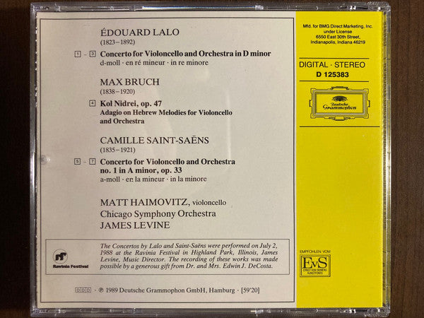 Camille Saint-Saëns - Saint-Saëns • Lalo: Cello Concertos / Bruch: Kol Nidrei (CD) | Excellent+ (EX+) Near Mint (NM)-