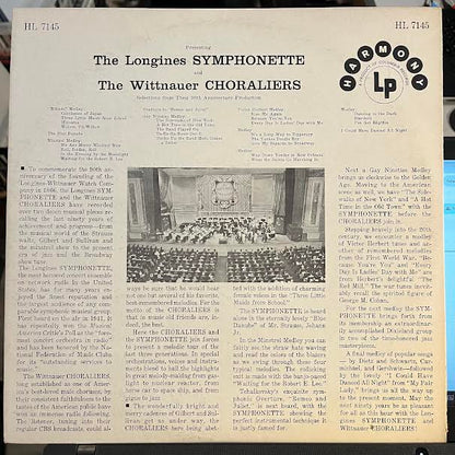 The Longines Symphonette - The Longines Symphonette And The Wittnauer Choraliers Selections (VINYL) | Excellent+ (EX+)-