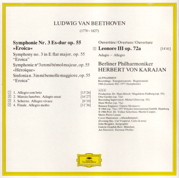 Ludwig van Beethoven - Symphony No. 3 “Eroica” / Overture: “Leonore III” (CD) | Excellent+ (EX+)-