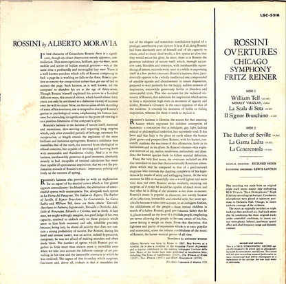 Gioacchino Rossini - Rossini Overtures (VINYL LP RCA Victor Red Seal – LSC-2318) | USED Excellent (EX)-
