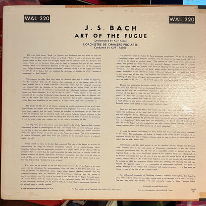 Johann Sebastian Bach - The Art Of The Fugue | Excellent (EX) Near Mint (NM)-