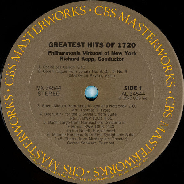 Philharmonia Virtuosi - Greatest Hits Of 1720 *REPRESS* | Very Good Plus (VG+) Excellent (EX)-