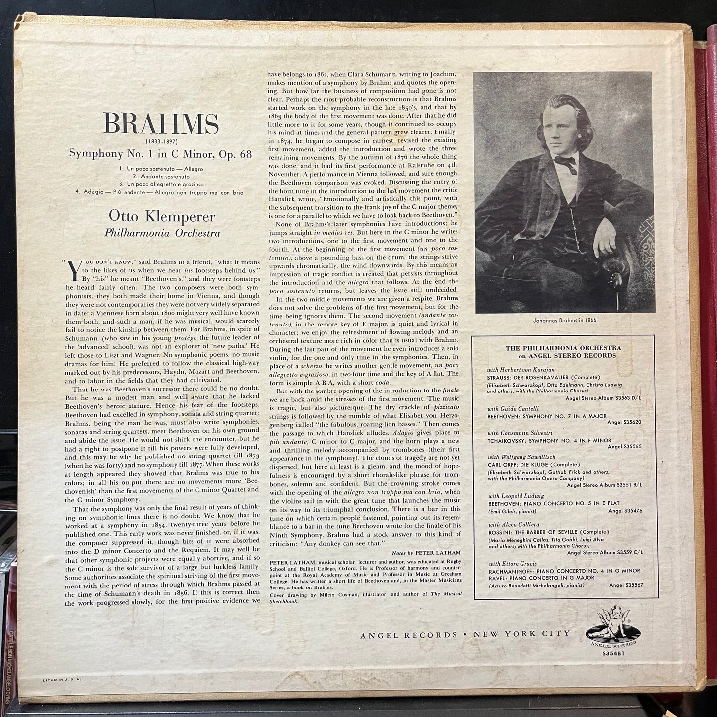 Symphony No. 1 in C Minor, Op. 68 (VINYL - 1ST PRESS) | Excellent+ (EX+) Very Good Plus Plus (VG++)-