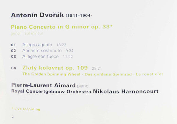 Antonín Dvořák - Piano Concerto • The Golden Spinning Wheel (CD) | Excellent+ (EX+) Near Mint (NM)-