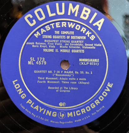 Ludwig van Beethoven - Quartet No. 7 in F Major, Op. 59, No. 1 | Excellent (EX) Near Mint (NM)-