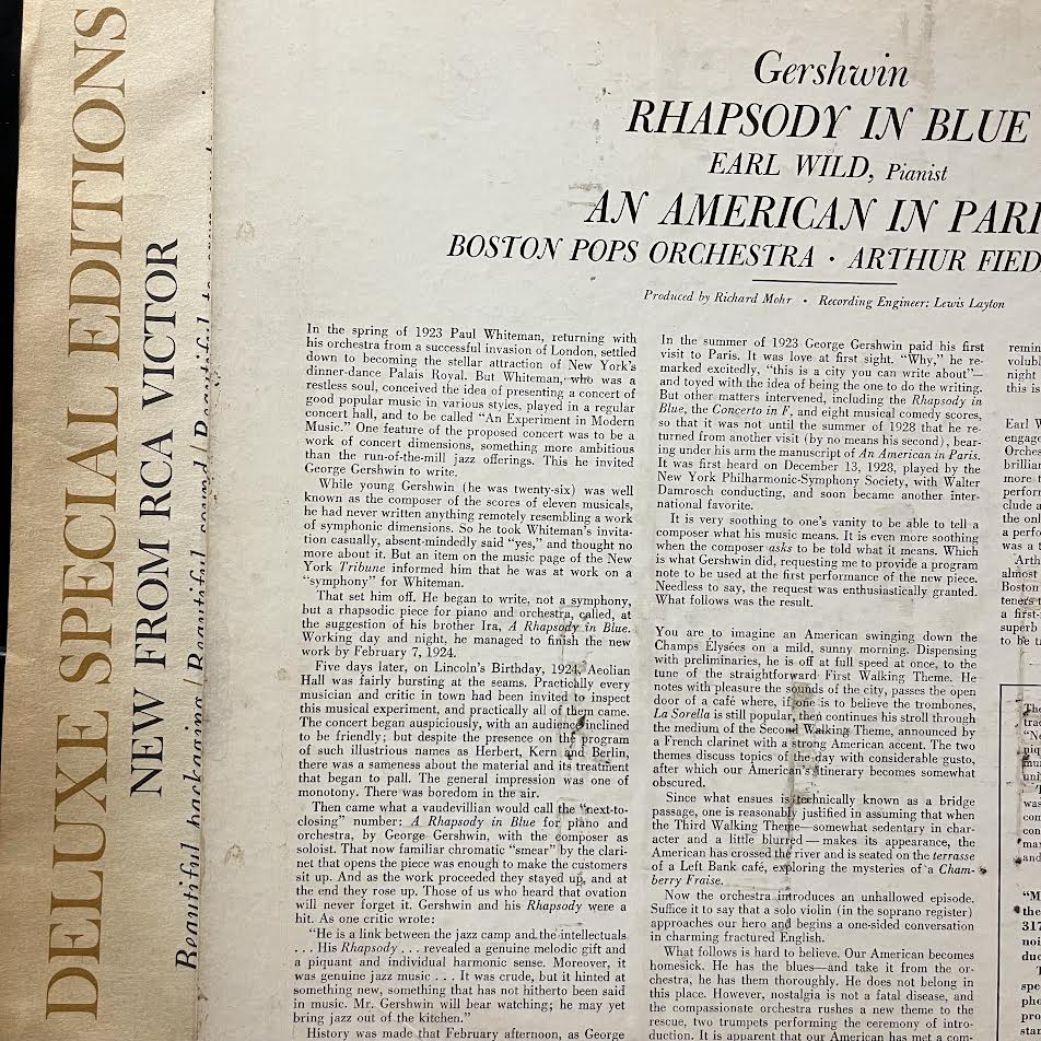 George Gershwin - Rhapsody In Blue / An American In Paris ( VINYL) | Excellent (EX) Excellent+ (EX+)-