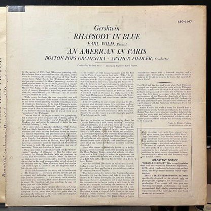 George Gershwin - Rhapsody In Blue / An American In Paris ( VINYL) | Excellent (EX) Excellent+ (EX+)-