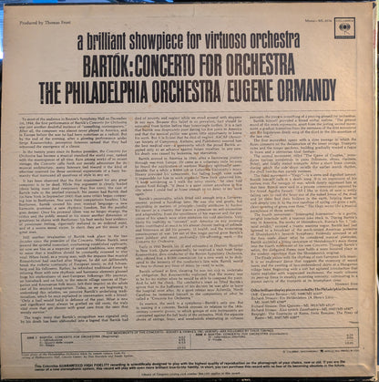 Béla Bartók - Concerto For Orchestra (A Brilliant Showpiece For Virtuoso Orchestra) | Excellent (EX) Excellent (EX)-