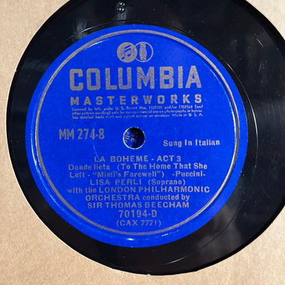 Giacomo Puccini - La Boheme Act IV 4X12" 78RPM | Excellent (EX) Very Good (VG)-